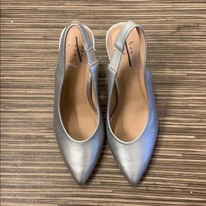 Silver pumps